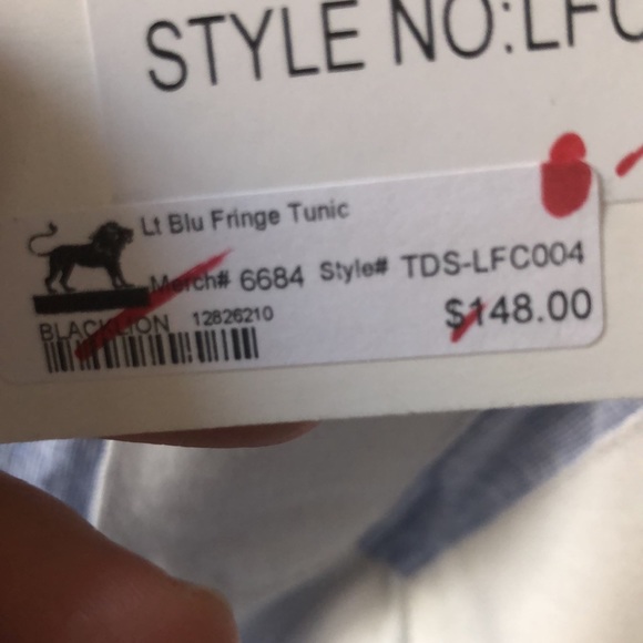 Lt Blu Fringe Tunic - Picture 3 of 3